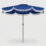 8.8FT Outdoor Patio Umbrella with Tassels, Crank & Tilt - Army Blue thumbnail 3