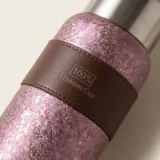 Premium 100% Pure Titanium Vacuum Insulated Bottle with Leather Grip thumbnail 2