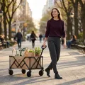 Portable Folding Utility Wagon - Heavy Duty Collapsible Outdoor Cart 3