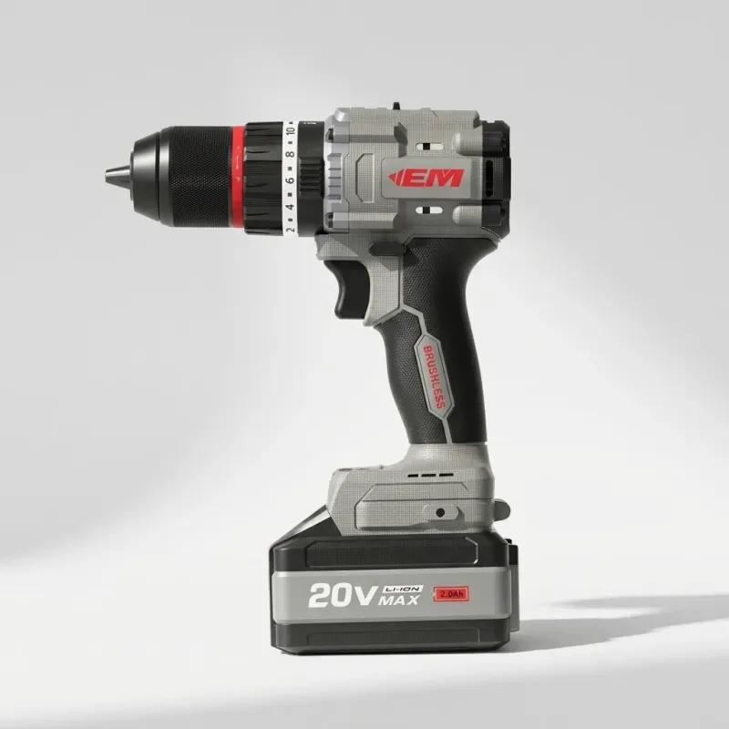 21V Brushless Cordless Drill, 90Nm High Torque, 13mm Chuck with 2x 4.0Ah Batteries - Image 1