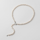 Baroque Irregular Pearl Necklace 8.18-8.10mm, 26in+2.5in, 60 Natural Baroque Pearls, Y-Chain thumbnail 1