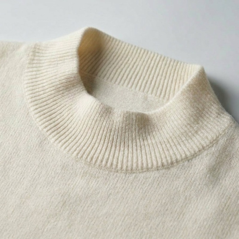 Women's 100% Cashmere Minimalist Mock Neck Sweater - Image 5