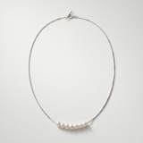 Pearl Necklace 5.5mm 18-Inch Silver Plated thumbnail 1