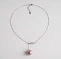 Mauve Freshwater Pearl Necklace, 12.18mm, 20in 1