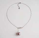 Mauve Freshwater Pearl Necklace, 12.18mm, 20in thumbnail 1