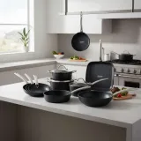 6-Piece Ceramic Non-Stick Cookware Set with Wood-Effect Handles\n5-Week Delivery thumbnail 3