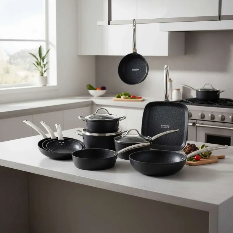 6-Piece Ceramic Non-Stick Cookware Set with Wood-Effect Handles\n5-Week Delivery - Image 3