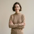 Women's 100% Pure Cashmere Mock Neck Sweater - Camel, Classic Fit 2