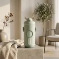 Insulated Stainless Steel Water Bottle with Antler Lid and Shoulder Strap 1
