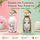 OtterSip Thermal Silicone Lid Insulated Bottle (Brown) - Stainless Steel Vacuum Flask 450ml/16 oz thumbnail 2