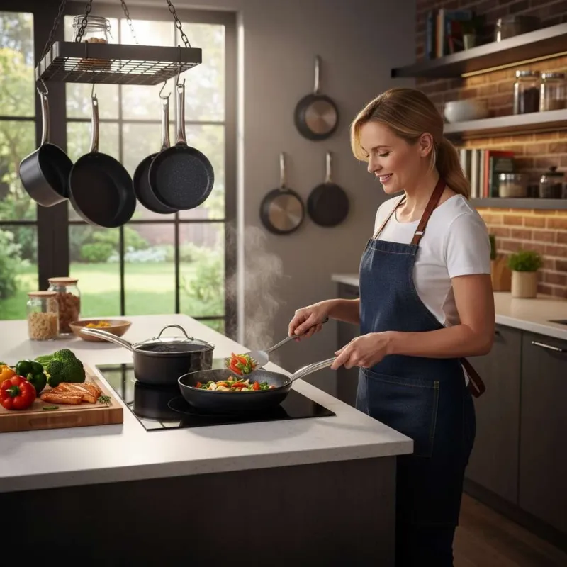 6-Piece Ceramic Non-Stick Cookware Set with Wood-Effect Handles\n5-Week Delivery - Image 6