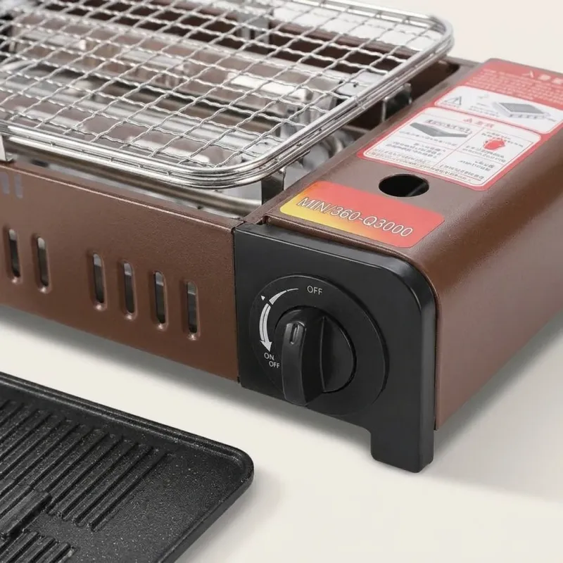 Portable Gas Grill with Interchangeable Griddle and Wire Rack - Image 2