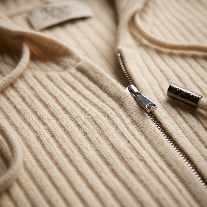 Women's 100% Pure Cashmere Hooded Zip Cardigan - Image 5
