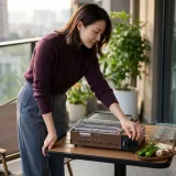 Portable Gas Grill with Interchangeable Griddle and Wire Rack thumbnail 1