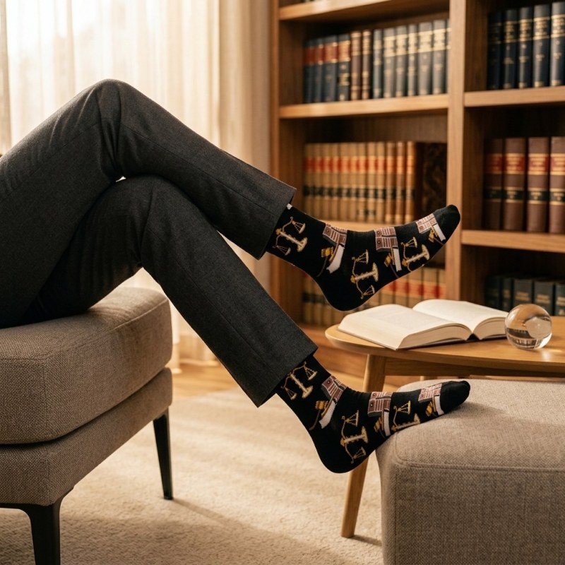 Impartial Judge Personalized Crew Socks - Unisex One Size, Premium Cotton Blend - Image 2