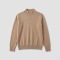 Women's 100% Cashmere Mock Neck Sweater - Light Coffee, Classic Fit 6
