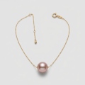 10.38mm Pearl Necklace, 14K Gold Plated 1