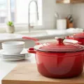 6-Piece Premium Enameled Cast Iron Cookware Set, Vibrant Red 4