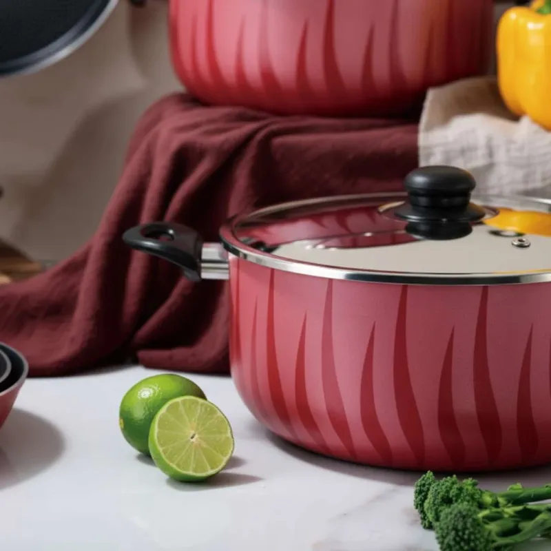11-Piece Non-Stick Cookware Set with Ergonomic Stainless Steel Handles - Image 4