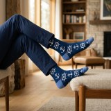 Nautical Sailor Style Crew Socks - Unisex One Size, Premium Cotton Blend thumbnail 2
