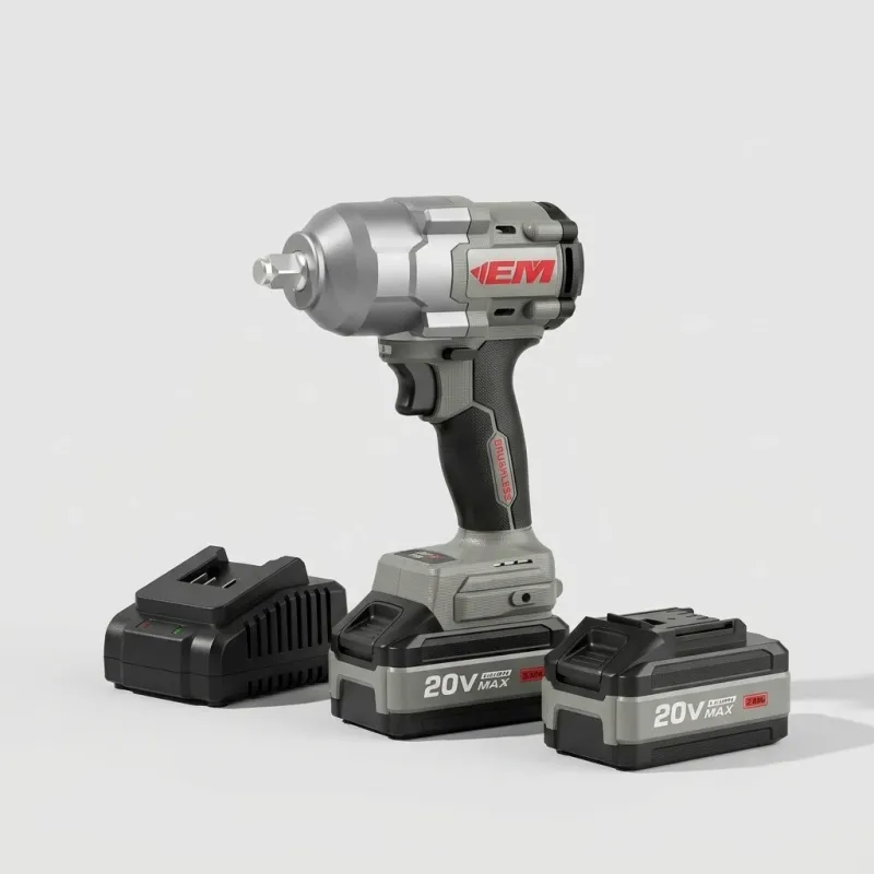 21V Brushless Cordless Impact Wrench, 700Nm Torque with 2x 4.0Ah Batteries - Image 1