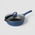 10 inch Low-Smoke Wear-Resistant Integrated Die-Cast Sauté Pan with Tempered Glass Lid, Compatible with All Stoves 1
