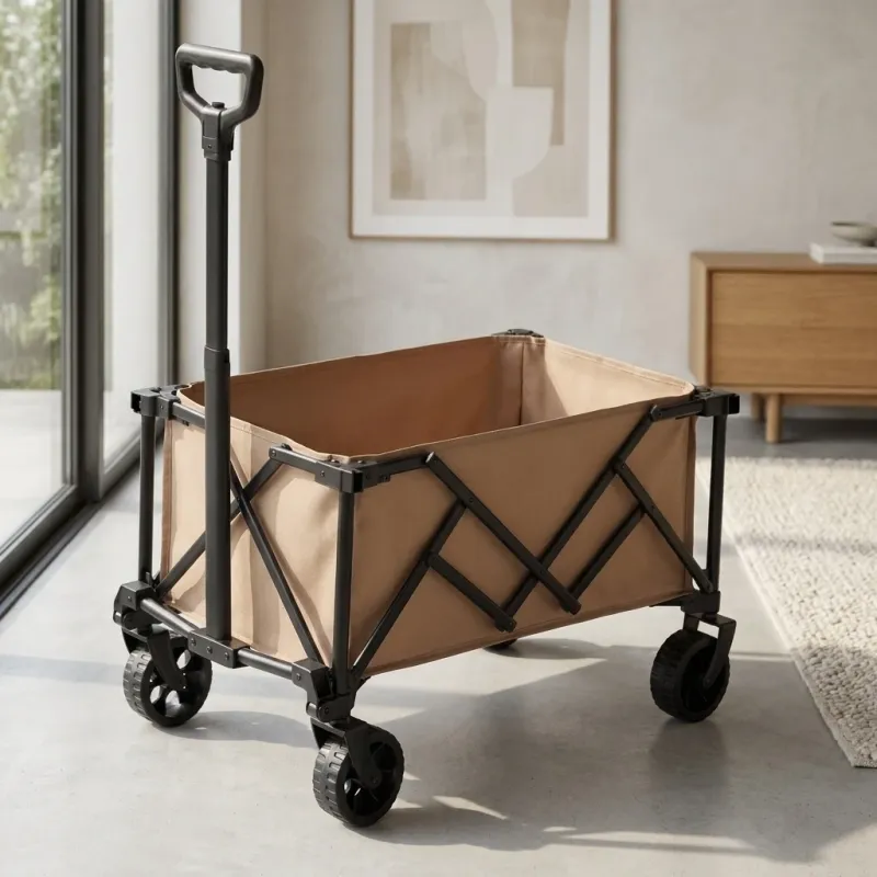 Portable Folding Utility Wagon - Heavy Duty Collapsible Outdoor Cart - Image 1