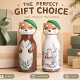 OtterSip Thermal Silicone Lid Insulated Bottle (Brown) - Stainless Steel Vacuum Flask 450ml/16 oz thumbnail 8