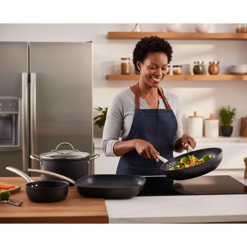 6-Piece Ceramic Non-Stick Cookware Set with Wood-Effect Handles\n5-Week Delivery - Image 4