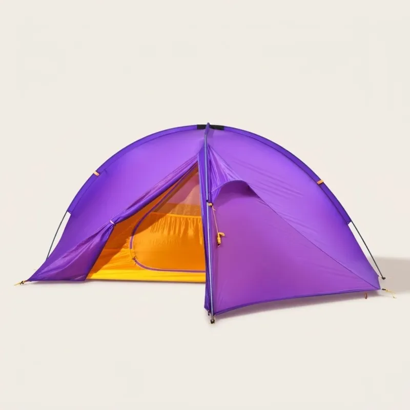 Lightweight 2-Person Dome Camping Tent with Weather-Resistant Fly - Purple - Image 1
