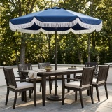 8.8FT Outdoor Patio Umbrella with Tassels, Crank & Tilt - Army Blue thumbnail 1