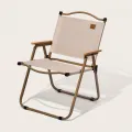 Portable Folding Camping Chair with Wood Armrests for Outdoor Use 1