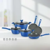 Premium 8-Piece Non-Stick Cookware Set with Glass Lids, Induction-Ready Teal thumbnail 1