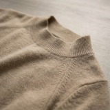 Women's 100% Pure Cashmere Mock Neck Sweater - Camel, Classic Fit thumbnail 7