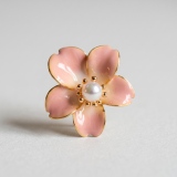 Cherry Blossom Pearl Brooch 7.38mm 14K Gold Plated thumbnail 1