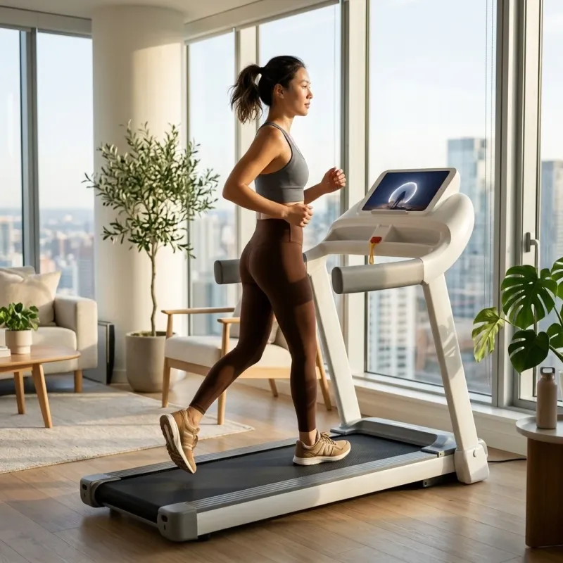 Smart Home Treadmill with Knee-Support Cushioning & HD Screen - Image 2
