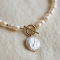 Vintage Baroque Gourd-Shaped Pearl Necklace with Large Irregular Pearl Pendant and OT Toggle Clasp 7