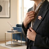 Cherry Blossom Pearl Brooch 7.38mm 14K Gold Plated thumbnail 9