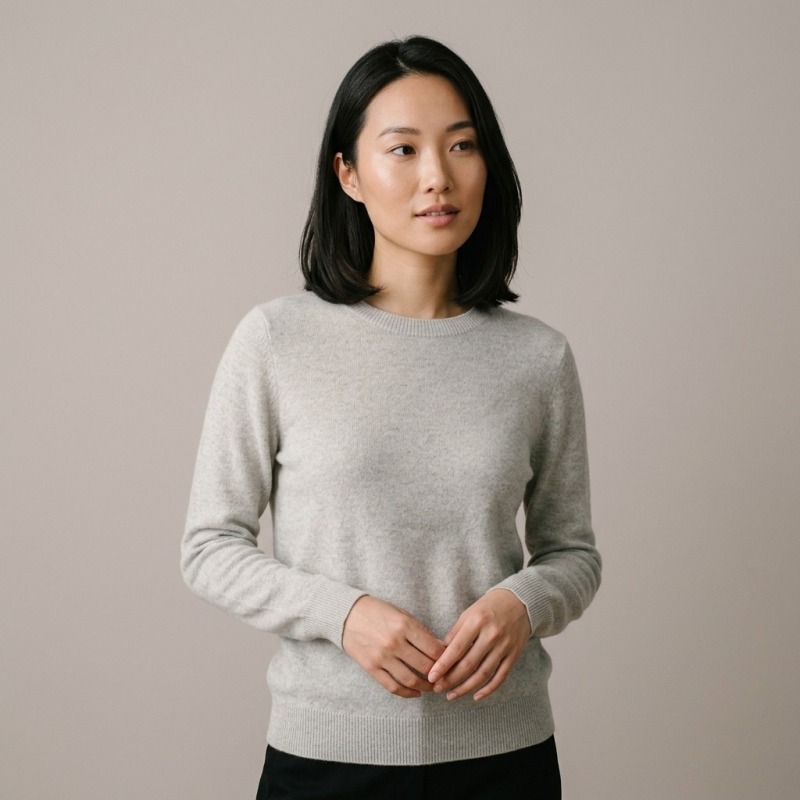 Women's 100% Pure Cashmere Crew Neck Sweater - Image 4