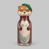 OtterSip Thermal Silicone Lid Insulated Bottle (Brown) - Stainless Steel Vacuum Flask 450ml/16 oz thumbnail 1