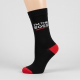 "I'm the Boss" Novelty Crew Socks - Unisex One Size, Premium Cotton Blend thumbnail 1