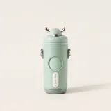 Insulated Stainless Steel Water Bottle with Antler Lid and Shoulder Strap thumbnail 2