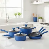 Premium 8-Piece Non-Stick Cookware Set with Glass Lids, Induction-Ready Teal thumbnail 2